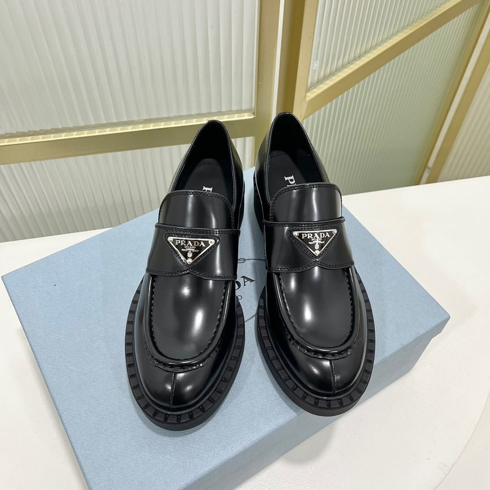 Prada black women's loafers